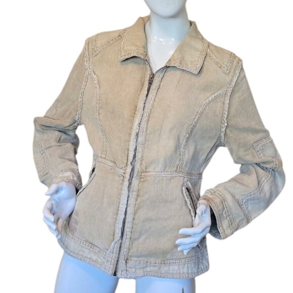 BKE Corduroy Distressed Fitted Jacket sz XL - Picture 1 of 8